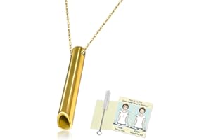 IMENSE Natural Healing Necklace for Women and Men, Stress Relief Necklace with Stainless Steel Breathing Pendant for Meditation, Anxiety Relief, Relaxation, and Exercise (Gold)