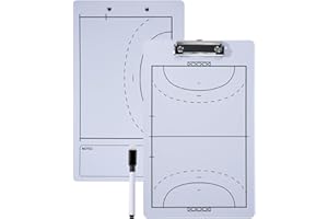 Joyeee Lavagna per allenatori di pallamano, 34 x 21 cm, lavagna bianca a doppia faccia cancellabile a secco, attrezzatura per allenatori inclusa, pennarelli neri, penna e gomma