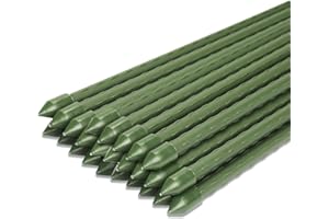 Sekey Tomaten Rankhilfe, Pflanzenstütze für Gurken, Bohnen, Himbeeren, Blumen, Kunststoff Beschichtetes Stahlrohr Rostfrei Pflanzenstäbe, 60 cm x 8 mm, 20 Stück