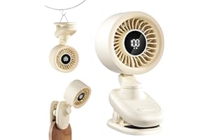 TRILINK Clip-Ventilator Akku, mini USB Tischventilator mit Oszillation, Timer, stufenloser Regelung & besonders leise – kleiner tragbarer Ventilator für Schreibtisch, Schlafzimmer, Bett und Büro