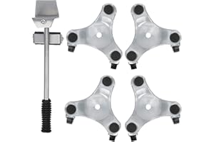 WALFRONT Kit de Déménagement et de Levage de Meubles avec 4 Curseurs, roulettes pour Meubles à 3 Roues Plaque Mobile de Levage en Argent pour Objets Lourds Portant 400KG