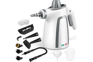 ÖRRNVTE Dampfreiniger Boden 230°F 1050 Watt mit 11 Anhängen und Kindersicherung, Geschenk für Mutter/Frau Multifunktioneller Dampfreiniger Handgerät für Böden Polstermöbel Autositze und Vorhänge