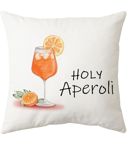 Housse De Coussin Décorative Aperol Splash - Taille 45x45 Cm - Tissu Polyester - Impression Recto-verso - Idéal Cadeau Pour Fans D'apéritif - 2