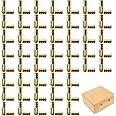 Sixfolo 50 Pieces Small Barrel Hinges Mini Concealed Barrel Hinges Jewellery Box Hinge Invisible Hidden Furniture Hinge for DIY Small Wooden Gift Wine Box - Golden, 25 X 5mm