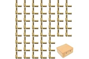 Sixfolo Lot de 50 charnières cachées dorées - Charnières invisibles pour meubles - Boîte à vin petite en bois - 25 x 5 mm