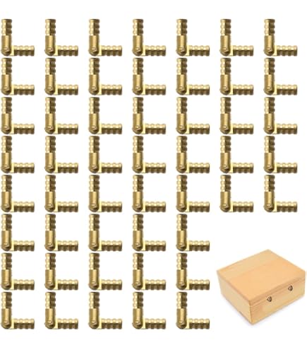 Staffe Angolari In Ottone - 12 Pezzi Con Viti - 90 Gradi Per Rinforzo Mobili - Scatola Inclusa - Foto 9