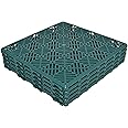 Ram© 5 x Garden Interlocking Patio Garden Decking Waterproof Vegetable Garden Decking Path Green Plastic Tiles
