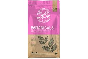 Bunny Nature BOTANICALS Mid Mix – À Base de Plantain et de pétales de Rose | 120 g | Complément Alimentaire pour Lapins Nains, cochons d'Inde, Chinchillas et dégus | sans Sucre ajouté