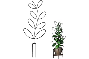 HJIAMA Support Plante Grimpante, Treillis Jardin, 32 cm, Noir, Métal, Triangulaire