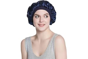 Alnorm Femmes Capuchon de Couchage Elegant Bonnet en Satin Soyeux à Double Couche