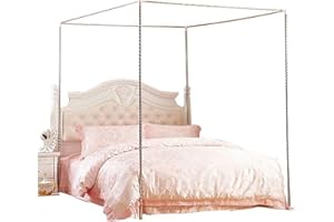 TAIYANYU Himmelbett Moskitonetzhalter Vier Eckbett, Bettüberdachung, Bettüberdachung Baldachin Rahmen Gestell Gestell Für Twin/Full/Queen/California King/King Size/California King,32mm,180X200CM