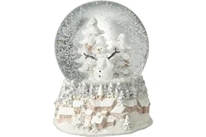 HEAVEN SENDS Snowman Snowglobe With Decorative Winter Village Base