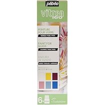 Pebeo Vitrea Set Di 9 Pennarelli Lucidi Per Vetro E Porcellana, Lavabili In Lavastoviglie Dopo Cottura, Colori Assortiti