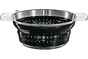 Rösle 16124 - Scolapasta pieghevole, 24 cm, colore: Nero