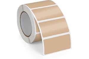 FINDAT Khaki Thermo-Etiketten 50 x 25 mm Vinyl Rolle Selbstklebende Thermo-Aufkleber Wasserdichtes Rechteck Drucker Etiketten für Büro DIY Design Barcode Versand 500 Stück