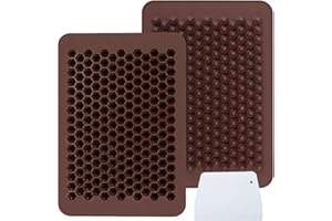 Webake Foremki do kawałków czekolady 202 silikonowe mini foremki do cukierków LFGB 2 opakowania do bezmlecznych i cukrowych organicznych chipsów czekoladowych i mini gumdrop, ganache, małe kropki dekoracja ciast (1 skrobak w zestawie)