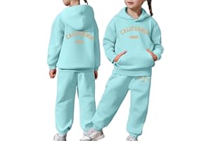 Generisch Chándal infantil para niña y niño, cálido, manga larga, sudadera con capucha, pantalones y conjunto para invierno