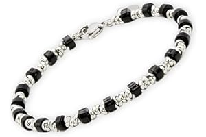 OMI CREATIVE CONCEPT OMI® Bracciale Uomo Acciaio con Pietre Naturali Multicolore – Turchese, Verde Smeraldo, Lapislazzuli, Nero – Elegante e Stile Casual