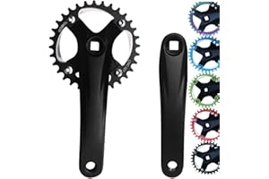 GANOPPER Square Taper Crankset with 30T 32T 34T 36T 38T 40T Narrow Wide Chainring