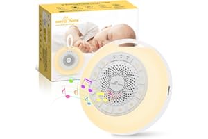 Aggiornato Rumori Bianchi per Neonato: Easy@Home 26 Rumore Bianco con Luce Notturna & Luce a 7 Colori, White Noise Machine Per Dormire, Viaggi, Asili Nido, USB Ricaricabile, Timer, Blocco Bambini