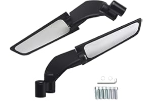 LETGOING Specchietti retrovisori per moto, Stealth Wind Wing Specchietti laterali,girevole a 180° Maniglia bassa dello specchietto,per MT 07 MT 09 R1200 R1250 CB 650R 1000R (dimensioni grandi, bassa)