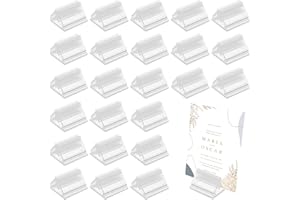 DAJISI 24 Pcs Acrylic Card Stands Game Card Stand Place Card HoldersTable Sign Stands for Business Cards Price Tags Labels Menus Party Favor