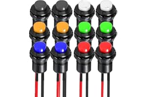 Gebildet 12pcs 12mm SPST Precablato Momentaneo Pulsante ON/OFF AC 250V/1.5A 125V/3A, Temporaneo Bottone per Tromba Auto, Campanello di Casa