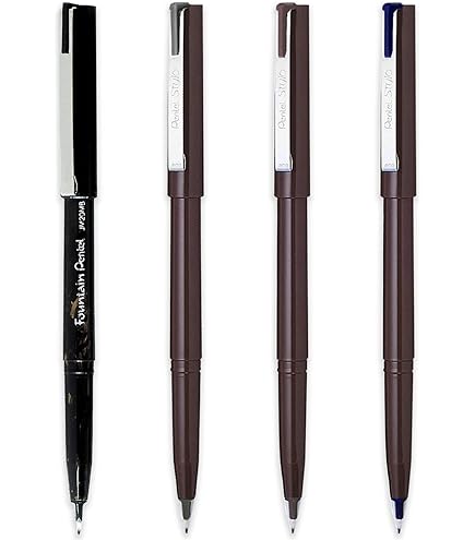 Pentel JM20 Stylo Plume Jetable Encre Bleu Marine - Lot De 3