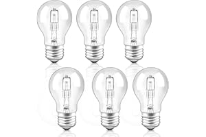 Liuyife E27 42W Ampoule Dimmable, Globe A55 E27 Culot Edison à vis, Blanc Chaud 2700K 650LM, AC 220-240V, Ampoule Transparente pour Plafonnier, Applique, Lampe de Table, Lot de 6