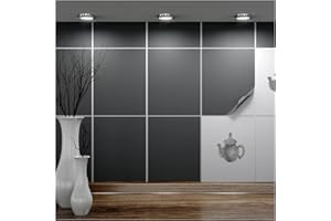 ‎FOLIESEN FoLIESEN - Fliesenaufkleber 20x25 cm | selbstklebende Fliesen-Folie für Bad & Küche | entfernbare Klebe-Folie für Wandfliesen Küchenrückwand & Bordüren | 8 Klebefliesen, Dunkelgrau matt