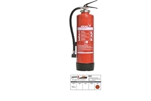 MBS-FIRE - BRANDSCHUTZFACHHANDEL MBS-FIRE 6 Litre Gel Fire Extinguisher Special Extinguisher for Lithium-Ion Batteries DIN EN 3, GS + Wall Holder + Base, 8 A = 2 LE Fire Extinguishers with Maintenance Certificate