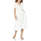 The Drop, abito in cotone da donna Daksha, con dettaglio in punto smock e cerniera