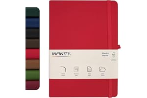 INFINITYMARKET Infinity Notebook Journal, Maestro Journal Notebook Ruled Paper - A5 size 80 GSM Thick Lined Paper Hard Cover Classic Writing Journals, Diary with Rear Pocket & Pen Holder