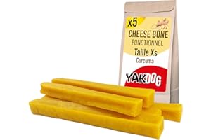 YAKDOG SANTÉ+ - Bâtonnets Fromage Chien - Curcuma - Anti-Inflammatoire - Articulations & Cartilage - sans Gluten - Riche en Calcium & Protéines - Friandise Longue Durée - 100% Naturel - Belgique XS