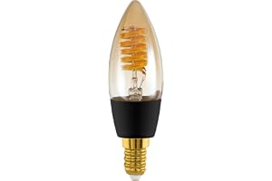 EGLO connect.z Smart-Home E14-/C35-LED-ljuskälla, ZigBee-kompatibel | app- och röststyrning via Alexa, dimbar, varm- till kallvit, 320 lm, 4,9 W, vintage-glödlampa, bärnstensfärg