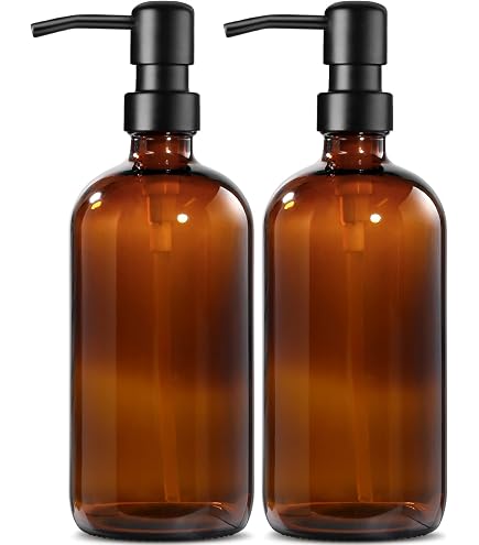 Dispenser Sapone E Detersivo In Vetro AG 2x500 Ml | Con Pompe Acciaio Inox E Imbuto In Silicone, Scritte Divertenti, Regalo Casa