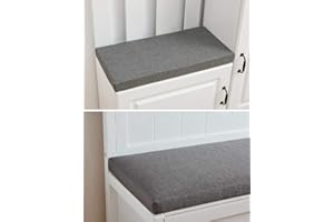 CHENYU Cojín grueso para banco de jardín de 5 cm, cómodo para exteriores, 2 – 4 plazas, cojín para asiento de patio, cojín antideslizante de 90 100 120 140 150 160 180 200 cm, lavable (120 x 45 x 5 cm, gris