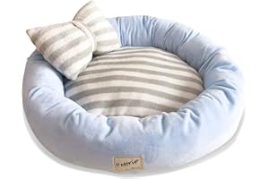 PETCUTE Cuccia Gatto Interno Letto per Cani Lavabile Soffici Cuscino Cane Lettini Morbida con Cuscino Reversibile Taglia Piccola(S-45 * 14 cm Blu)