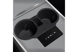 ‎EVAUTO ThinsGo Tesla Modell 3 Becherhalter Einsatz Mittelkonsole Silikon Wasserbecherhalter Flaschenhalter Innenraum Tesla Modell 3 Modell Y Zubehör - Schwarz