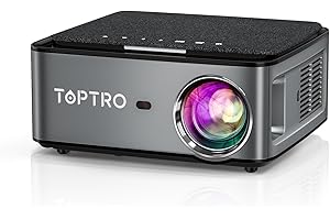 TOPTRO Mini-Beamer, 1080P-Unterstützung, Intelligenter Tragbarer Beamer mit 20000 Lumen