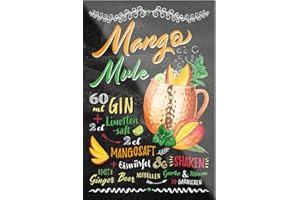 ‎SCHILDERKREIS24 schilderkreis24 – Cocktail Rezept Magnet Alkohol Spirituosen Deko Kühlschrankmagnet Humor Geschenkidee Geburtstag Weihnachten 9x6 cm (Mango Mule)