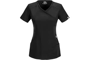 Cherokee Damski Scrub-Top Infinity – wzór mock z kieszeniami