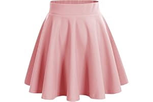 DRESSTELLS Falda de Verano de Las Mujeres hasta la Rodilla de Cintura Alta Plisada Falda