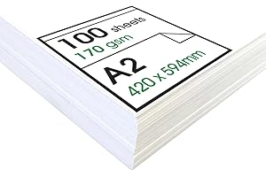 Artway Enviro – Recycled A2 Cartridge Paper for Drawing - Ideal for Dry Art Applications - 170gsm – A2 (100 Sheets), White