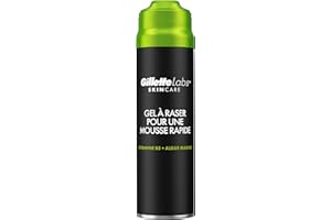 GilletteLabs Gel À Raser Pour une Mousse Rapide, Par Gillette, Gel À Raser Pour Homme, 198ml