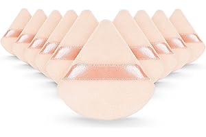 JIEYAO 10 sztuk trójkątnych miękkich pluszowych gąbek do pudru, nadają się do prania i wielokrotnego użytku, gąbka, puder