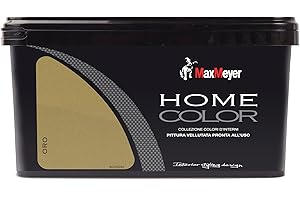 MaxMeyer Pittura colorata lavabile finitura metallizzata per interni Home Color ORO 2,5 L