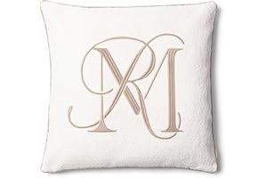 Riviera Maison Kissenbezug Zierkissen Weiß, Kissenhülle, Zierkissenhülle Dekokissen - Bouclé Kissen Square Teddy Stoff mit RM Logo - Polyester - (LxB) 60x60