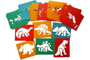ARTSTRAWS Art Straws HP12051 24 Individual Stencils (4 of Each), Dinosaurs