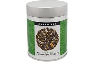 The Exotic Teapot - Supreme Jasmine Pearls, 75g Tin, Hand Rolled Jasmine Tea, Naturally Scented with Real Jasmine Blossoms